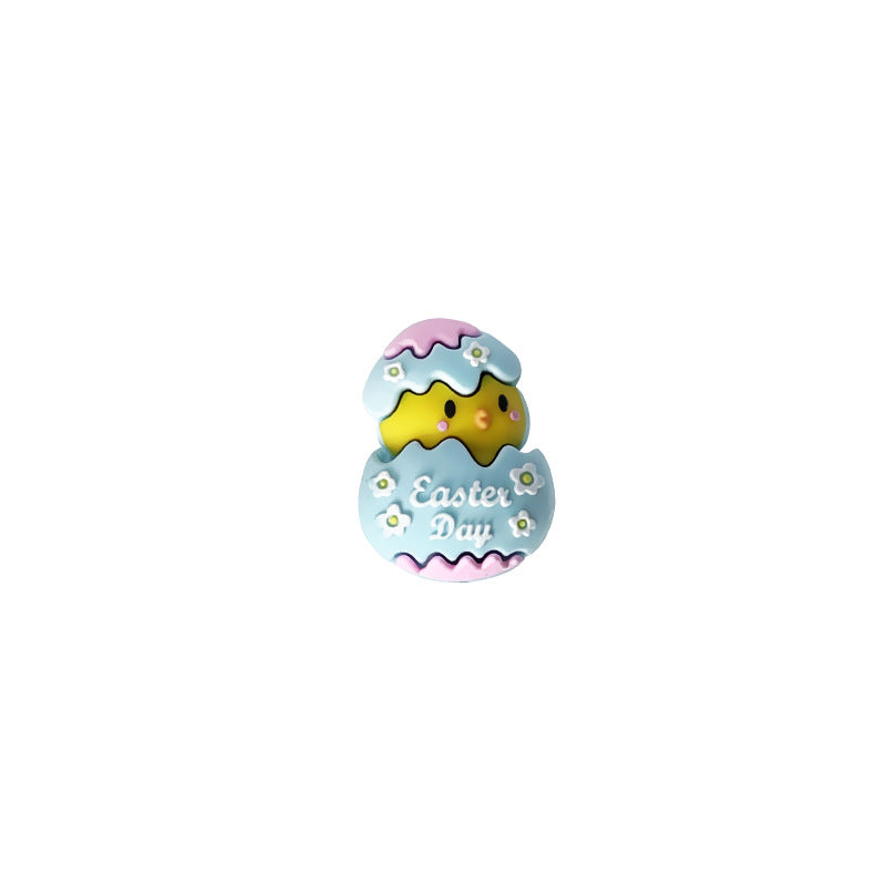 Wholesale 10pcs DIY Silicone Beads 3D Resurrection Chick Broken Shell Egg Dropping Glue Solid Beads  Beaded Accessories